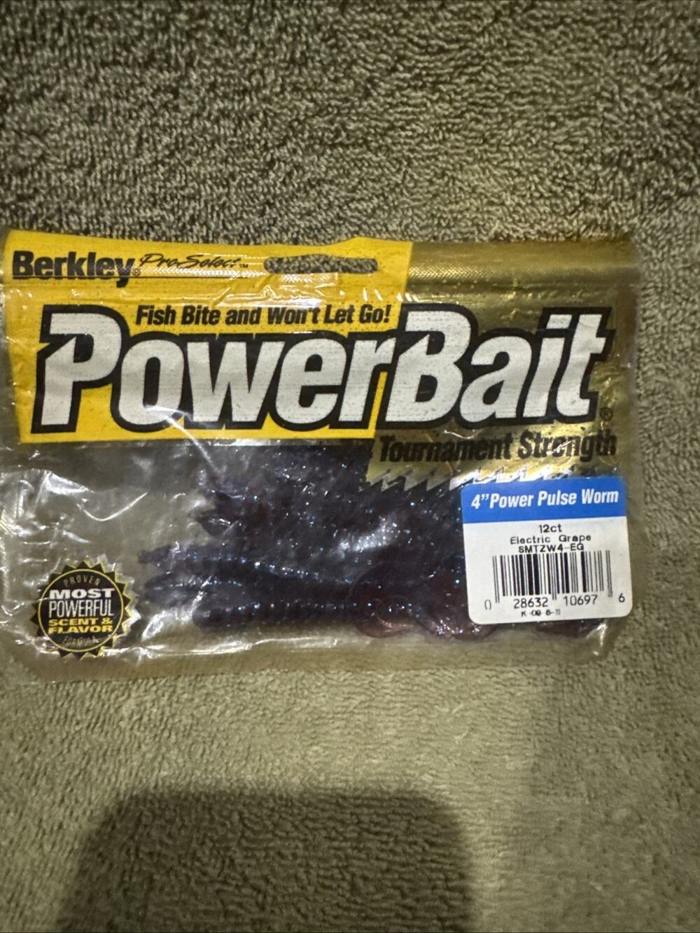 Berkley PowerBait 4” Power Pulse Worm Electric Grape 12ct Discontinued Bass